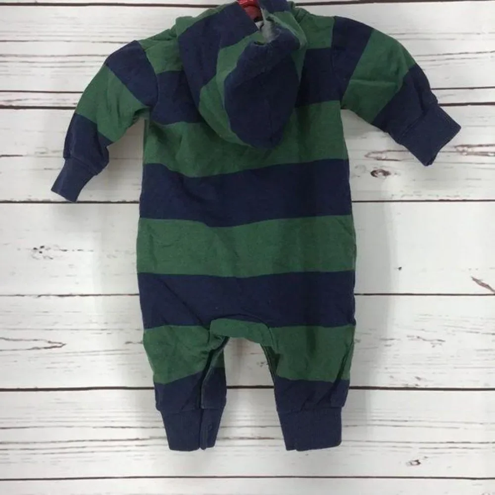 Carter’s Boys Blue‎ & Green Striped footed outfit